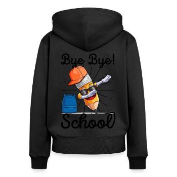 Primary school Graduation School leaving certificate - Women's Premium Organic Zip Hoodie - black - Back - Julia (174cm)