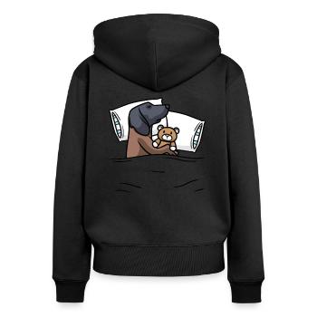 Bayerischer Gebirgsschweißhund - Frauen Premium Bio Zip Hoodie - Schwarz - Hinten - Julia (174cm)