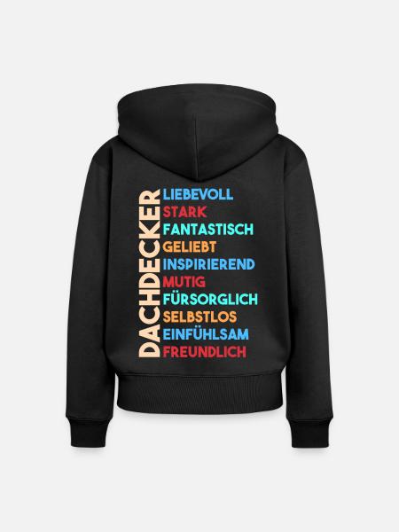 Dachdecker - Frauen Premium Bio Zip Hoodie - Schwarz