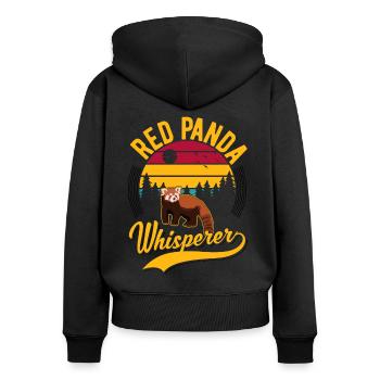 Red Panda Whisperer Roter Panda - Frauen Premium Bio Zip Hoodie - Schwarz - Hinten - Julia (174cm)