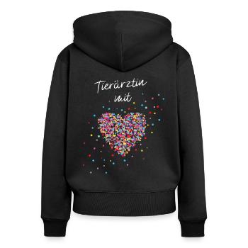 Tierärztin Mit Herz Veterinärin Tierarzt - Frauen Premium Bio Zip Hoodie - Schwarz - Hinten - Julia (174cm)