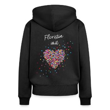 Floristin Mit Herz Floristik Blumenladen - Frauen Premium Bio Zip Hoodie - Schwarz - Hinten - Julia (174cm)