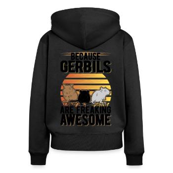 Parce que les gerbilles sont des gerbilles impressionnantes - Sweat à capuche zippé Premium bio Femme - noir - Dos - Julia (174cm)