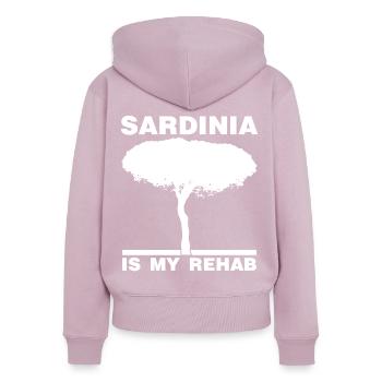 Sardegna Sardinia Island Tree Sardinia - Women's Premium Organic Zip Hoodie - dusky pink - Back - Julia (174cm)