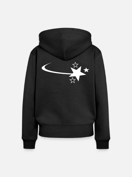 Weisse Sternschnuppe - Frauen Premium Bio Zip Hoodie - Schwarz