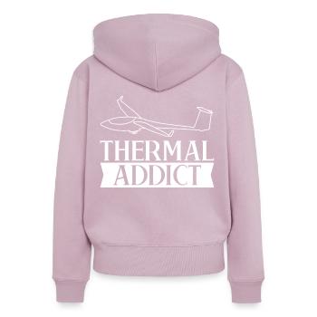 Segelflug Segelflugzeug Segelflieger - Frauen Premium Bio Zip Hoodie - Altrosa - Hinten - Julia (174cm)