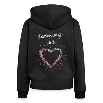 Bedienung Kellnerin Servicekraft - Frauen Premium Bio Zip Hoodie - Schwarz - Hinten - Julia (174cm)