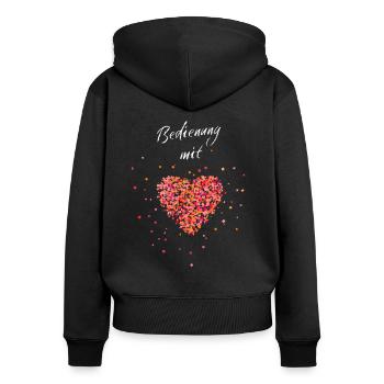 Bedienung Mit Herz Kellnerin Gastronomie - Frauen Premium Bio Zip Hoodie - Schwarz - Hinten - Julia (174cm)