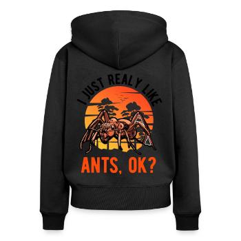 I just really like Ants Anthill Ants - Women's Premium Organic Zip Hoodie - black - Back - Julia (174cm)