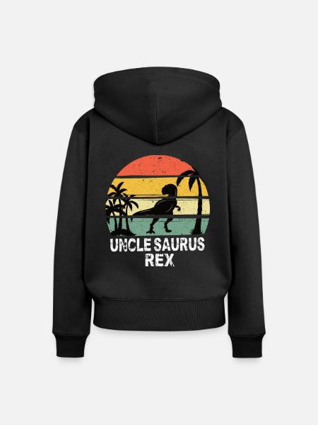 Uncle Saurus Rex - Frauen Premium Bio Zip Hoodie - Schwarz