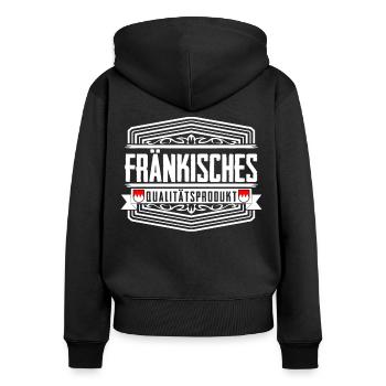 Franken Fränkisch Franke - Frauen Premium Bio Zip Hoodie - Schwarz - Hinten - Julia (174cm)