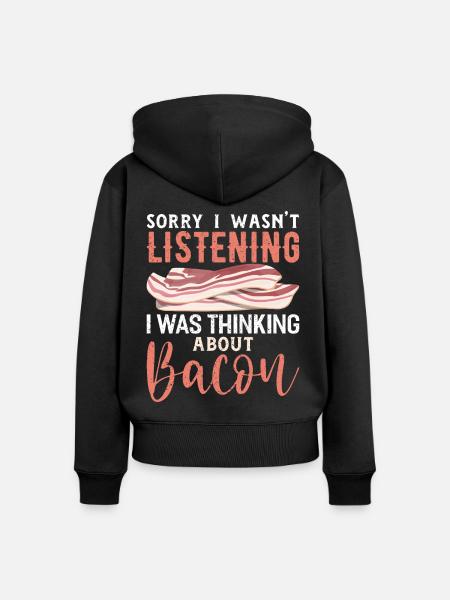 Bacon - Frauen Premium Bio Zip Hoodie - Schwarz