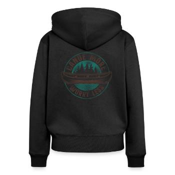 Canoe Canoeing Vintage Canoe More - Frauen Premium Bio Zip Hoodie - Schwarz - Hinten - Julia (174cm)