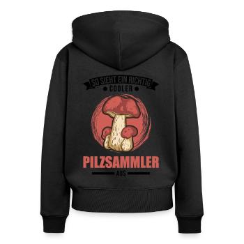 Voici à quoi ressemble un cueilleur de champignons vraiment cool - Sweat à capuche zippé Premium bio Femme - noir - Dos - Julia (174cm)