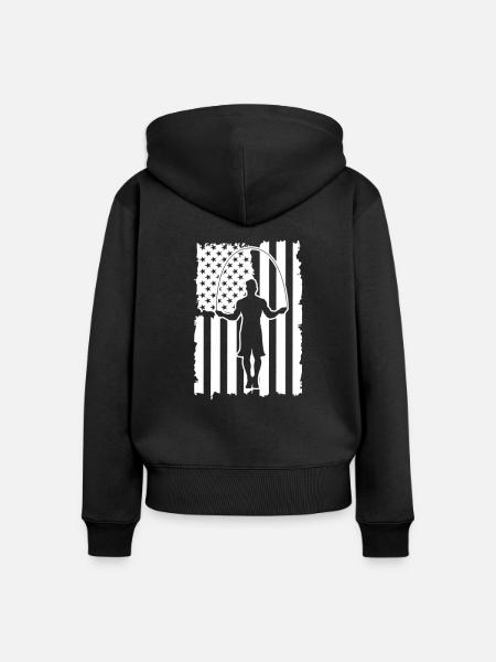Seilspringen Seilhüpfen Springseil Geschenk - Frauen Premium Bio Zip Hoodie - Schwarz