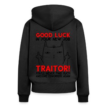 Job change New job Farewell Farewell gift - Women's Premium Organic Zip Hoodie - black - Back - Julia (174cm)