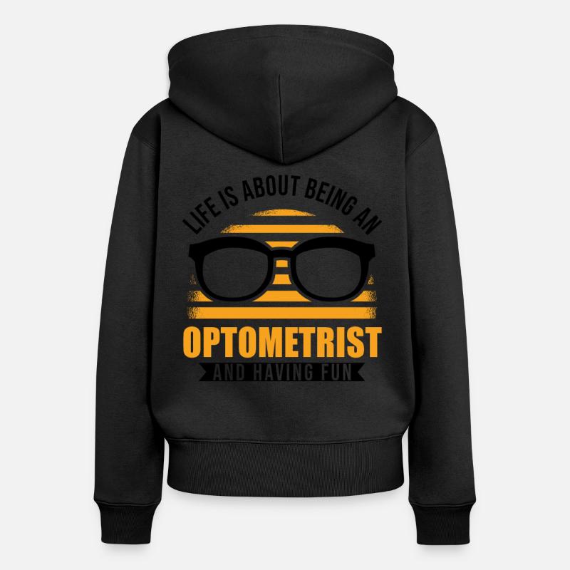 Opticien Optométriste Opticien Opticien - Sweat à capuche zippé Premium bio Femme - noir