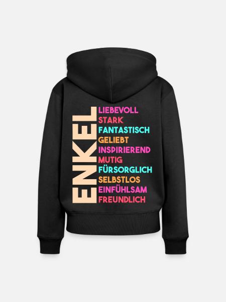 Enkel - Frauen Premium Bio Zip Hoodie - Schwarz