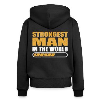 Strongman Strongest Man In The World Bodybuilding - Frauen Premium Bio Zip Hoodie - Schwarz - Hinten - Julia (174cm)