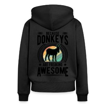 Because Donkeys are freaking awesome Donkey - Women's Premium Organic Zip Hoodie - black - Back - Julia (174cm)