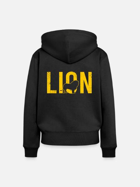 Löwe lion - Frauen Premium Bio Zip Hoodie - Schwarz