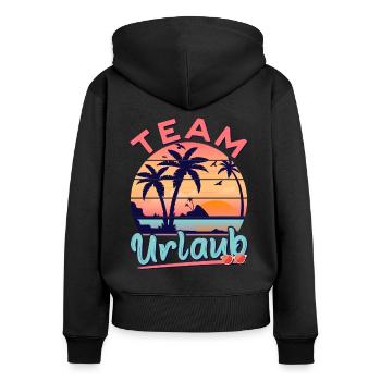Urlaub Strand Strandurlaub Palmen Familie Sommer - Frauen Premium Bio Zip Hoodie - Schwarz - Hinten - Julia (174cm)