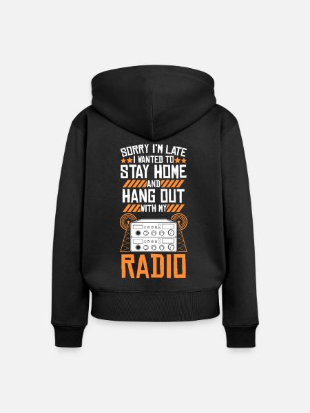 Amateurfunker Funker Radio Funkgerät - Frauen Premium Bio Zip Hoodie - Schwarz
