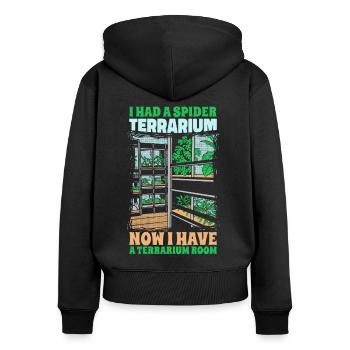 Spider Spider owner Tarantula - Women's Premium Organic Zip Hoodie - black - Back - Julia (174cm)