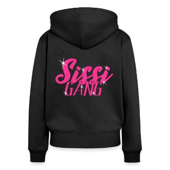 Sissi Gang - Schwestern Partnerlook - Schwestern - Frauen Premium Bio Zip Hoodie - Schwarz - Hinten - Julia (174cm)