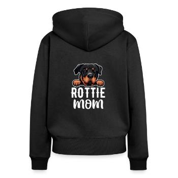 Rottweiler Mama Rottie Chien Race De Chien Sport - Sweat à capuche zippé Premium bio Femme - noir - Dos - Julia (174cm)
