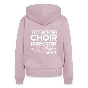 Je suis le chef de chœur - Theatermusikerchor - Sweat à capuche zippé Premium bio Femme - rose poudré - Dos - Julia (174cm)