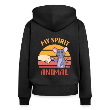 Rat - Women's Premium Organic Zip Hoodie - black - Back - Julia (174cm)