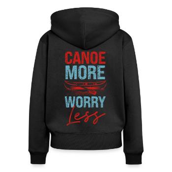 Canoe Canoeing Vintage Canoe More - Frauen Premium Bio Zip Hoodie - Schwarz - Hinten - Julia (174cm)