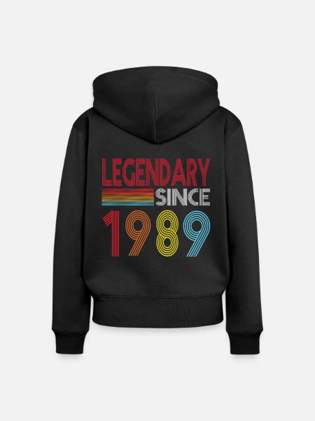 Legendär seit 1989 - Frauen Premium Bio Zip Hoodie - Schwarz