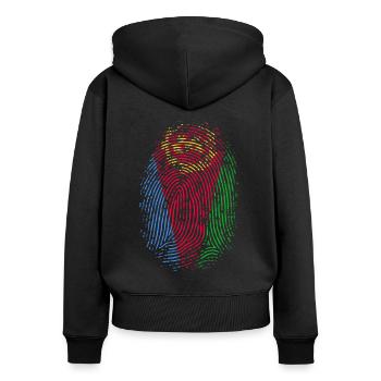 TEAM ERITREA - Women's Premium Organic Zip Hoodie - black - Back - Julia (174cm)