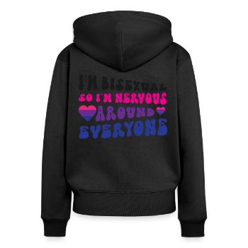Bisexual Bi Pride Flag I'M - Frauen Premium Bio Zip Hoodie - Schwarz - Hinten - Julia (174cm)