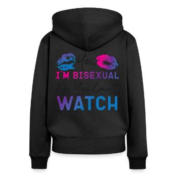 Bisexual Bi Pride Flag Yes, I'M - Frauen Premium Bio Zip Hoodie - Schwarz - Hinten - Julia (174cm)