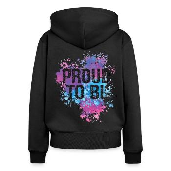 Bisexuel Bi Pride Flag Aquarelle - Sweat à capuche zippé Premium bio Femme - noir - Dos - Julia (174cm)