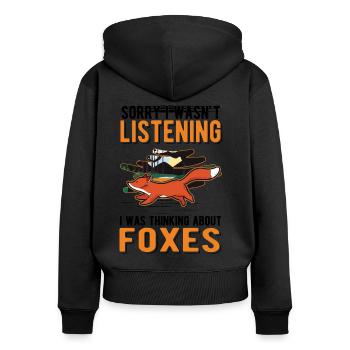 Fuchs Gift - Women's Premium Organic Zip Hoodie - black - Back - Julia (174cm)