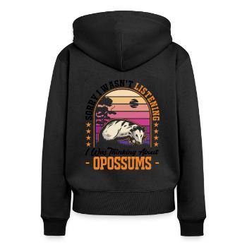 Opossum Gift Possum Pouch Rat - Women's Premium Organic Zip Hoodie - black - Back - Julia (174cm)