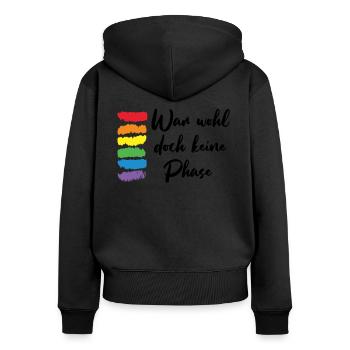 N’était probablement pas une phase de cadeau LGBT - Sweat à capuche zippé Premium bio Femme - noir - Dos - Julia (174cm)