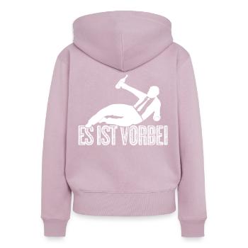 Junggesellenabschied Es ist vorbei - Frauen Premium Bio Zip Hoodie - Altrosa - Hinten - Julia (174cm)