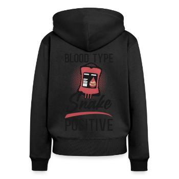Snake Serpent Blood Type Snake - Frauen Premium Bio Zip Hoodie - Schwarz - Hinten - Julia (174cm)