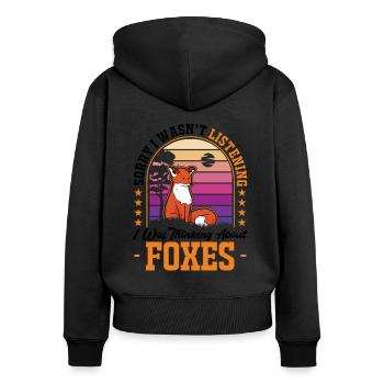 Fuchs Gift - Women's Premium Organic Zip Hoodie - black - Back - Julia (174cm)
