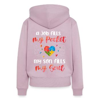 Autism - Women's Premium Organic Zip Hoodie - dusky pink - Back - Julia (174cm)
