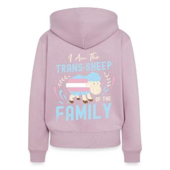 Transexuelle Transgenre Transsexuelle Cadeau Queer - Sweat à capuche zippé Premium bio Femme - rose poudré - Dos - Julia (174cm)