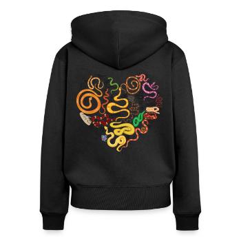 Snake Serpent Heart - Women's Premium Organic Zip Hoodie - black - Back - Julia (174cm)
