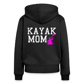 Kayak mom - Women's Premium Organic Zip Hoodie - black - Back - Julia (174cm)