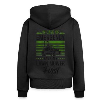 Lawn Mower Mowing Dad Father - Frauen Premium Bio Zip Hoodie - Schwarz - Hinten - Julia (174cm)