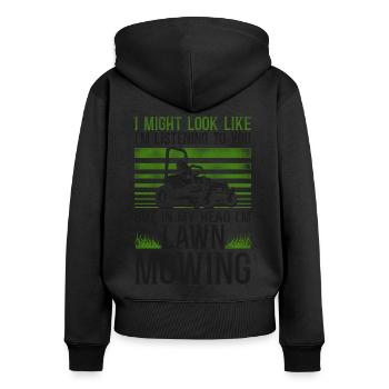 Lawn Mower Mowing Dad Father - Frauen Premium Bio Zip Hoodie - Schwarz - Hinten - Julia (174cm)